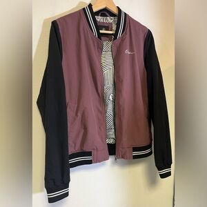 VOLCOM-COCO HO TRACK JACKET EGGPLANT with Printed Body Lining 
Size Small